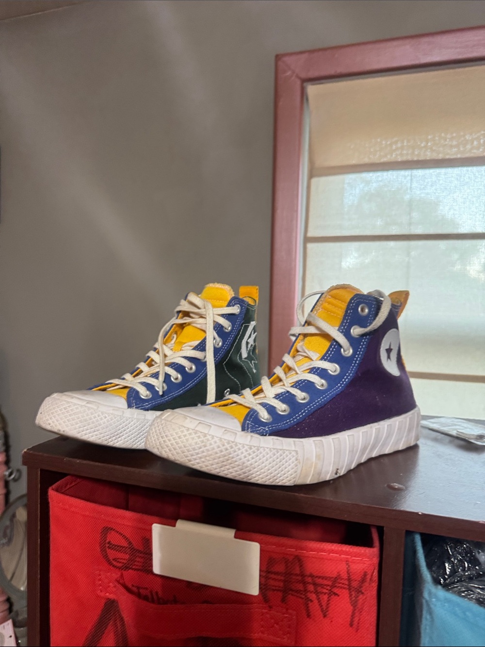 Converse Multi-Color High-Top Sneakers with Star Accent